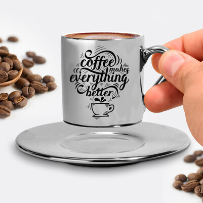 Tasarım Silver Kahve Fincanı - Thumbnail