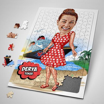  - Tatil Kızı Karikatürlü Puzzle