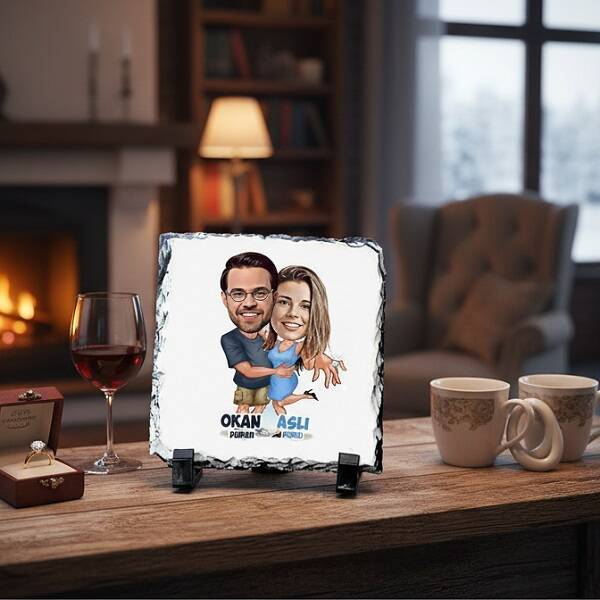 Tektaş Yüzük Karikatürlü Taş Baskı