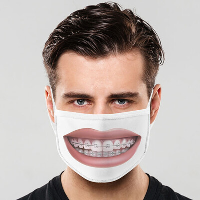 Telli Dişler Yıkanabilir Tasarım Maske - Thumbnail