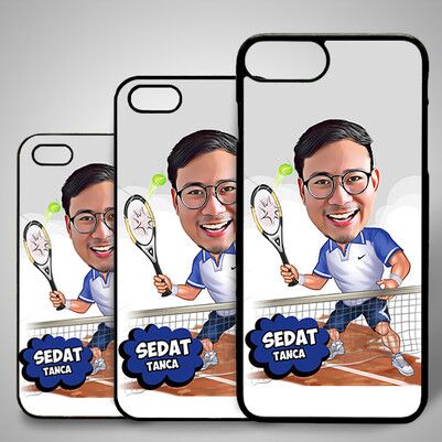  - Tenis Oyuncusu Karikatürlü Iphone Kapak