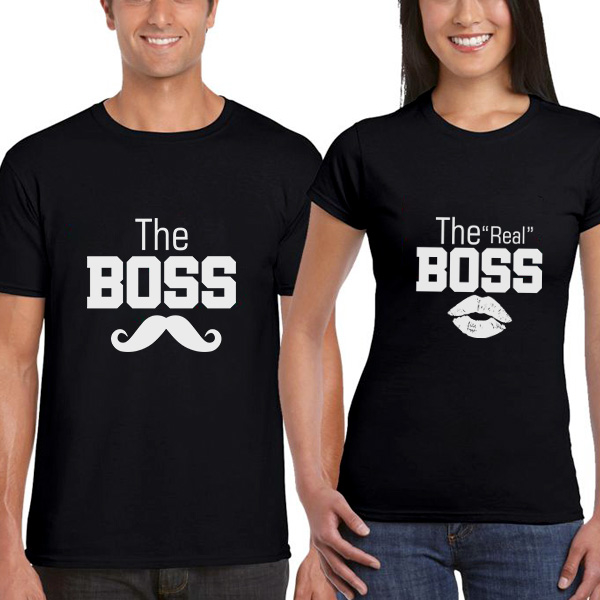 The Boss Temalı Siyah Sevgili Tişörtleri