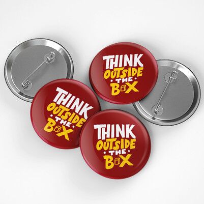 Think Outside The Box Buton Rozet - Thumbnail