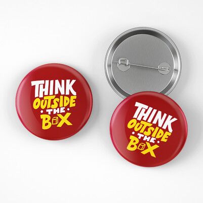 Think Outside The Box Buton Rozet - Thumbnail