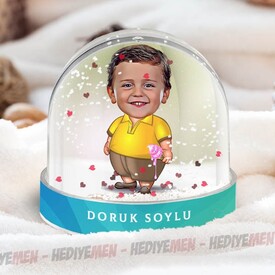 Tontiş Çocuk Karikatürlü Kar Küresi - Thumbnail