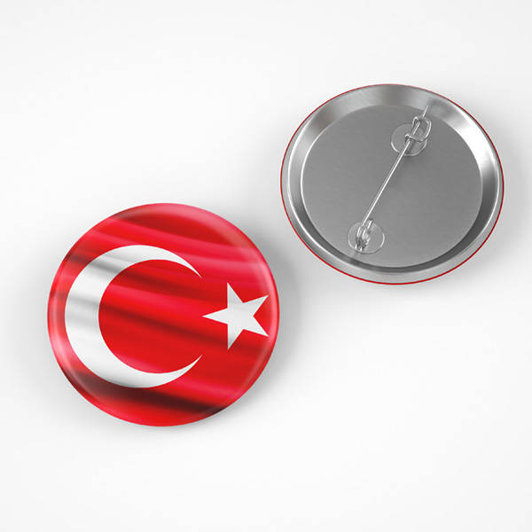 Türk Bayrağı İğneli Buton Rozet