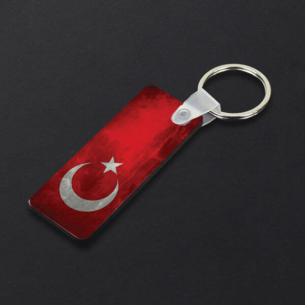 Türk Bayrağı Tasarımlı Dikey Anahtarlık