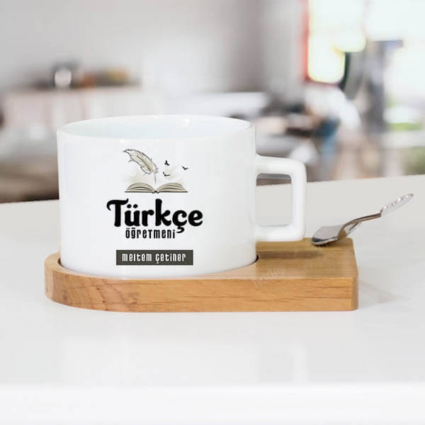 Türkçe Öğretmeni Temalı Çay Fincanı