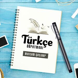 Türkçe Öğretmeni Temalı Defter ve Kalem - Thumbnail