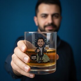  - Ultra Zengin Erkek Karikatürlü Viski Bardağı