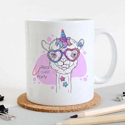 Unicorn Party Tasarım Kupa Bardak - Thumbnail