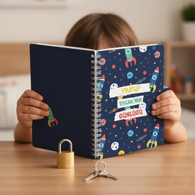  - Uzay Hayali Kişiye Özel Kilitli Anı Defteri