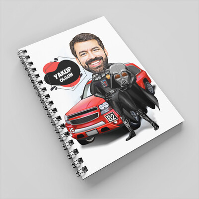 Uzaylı Kostümlü Erkek Karikatürlü Defter - Thumbnail