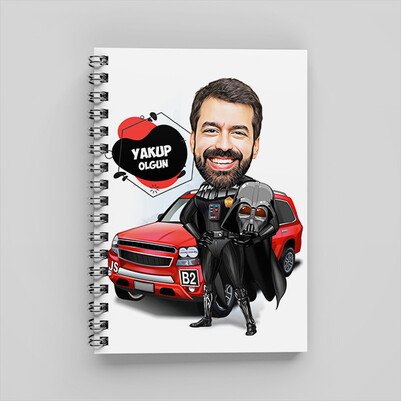 Uzaylı Kostümlü Erkek Karikatürlü Defter - Thumbnail