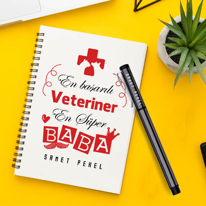  - Veteriner Babaya Hediye Defter ve Kalem