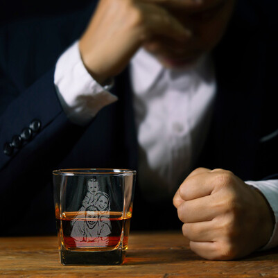 Viski Severlere Fotoğraflı Viski Bardağı - Thumbnail