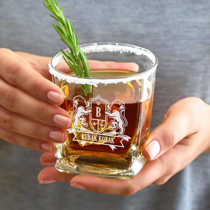 Viski Severlere Hediyelik Kişiye Özel Elegan Viski Bardağı