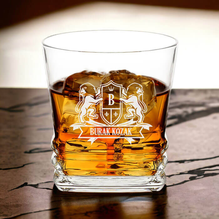 Viski Severlere Hediyelik Kişiye Özel Elegan Viski Bardağı