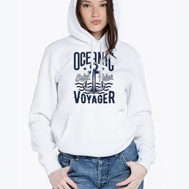 Voyager Tasarımlı Kapşonlu Kadın Sweatshirt - Thumbnail