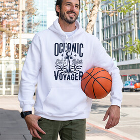 Voyager Tasarımlı Kapşonlu Sweatshirt - Thumbnail