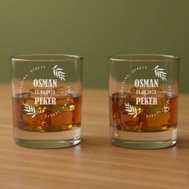  - Yakın Arkadaşa Hediye İsimli İkili Viski Bardağı