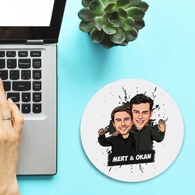 Yakın Dostlar Karikatürlü Mousepad - Thumbnail