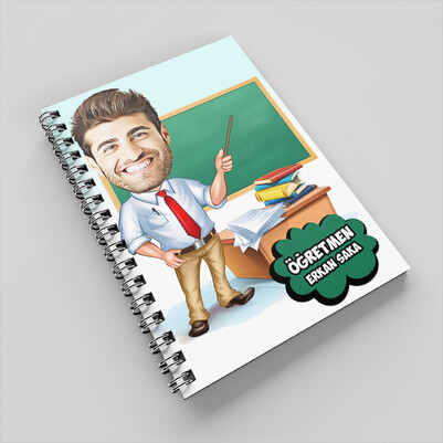 Yakışıklı Hocam Karikatürlü Defter - Thumbnail