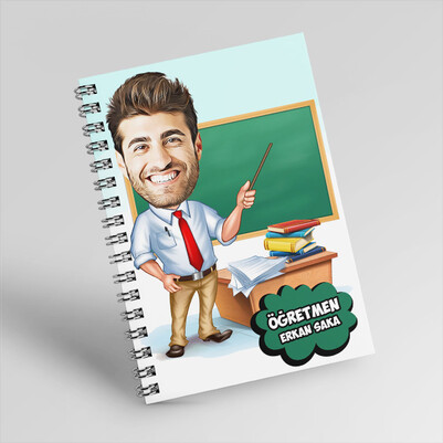 Yakışıklı Hocam Karikatürlü Defter - Thumbnail