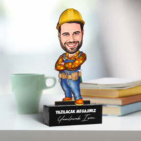 Yakışıklı Mühendis Karikatürlü Biblo - Thumbnail