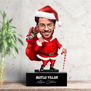 Yakışıklı Noel Baba Karikatürlü Biblo - Thumbnail