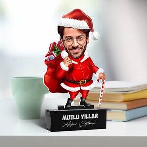 Yakışıklı Noel Baba Karikatürlü Biblo - Thumbnail