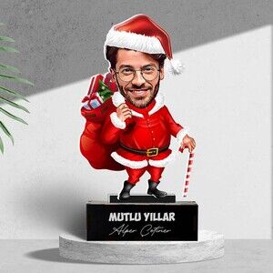 Yakışıklı Noel Baba Karikatürlü Biblo - Thumbnail