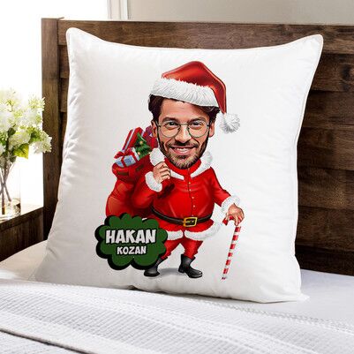  - Yakışıklı Noel Baba Karikatürlü Yastık