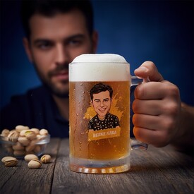  - Yakışıklı Sevgilim Karikatürlü Bira Bardağı