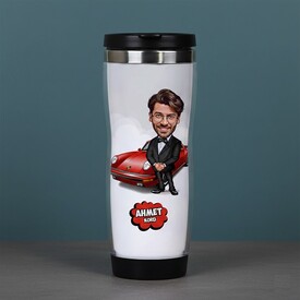  - Yakışıklı ve Karizmatik Karikatürlü Termos Bardak