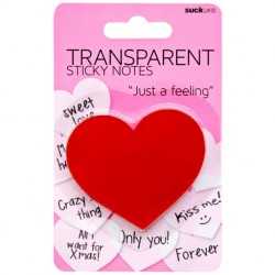 Yapışkanlı Şeffaf Kalp Not Kağıtları - Thumbnail
