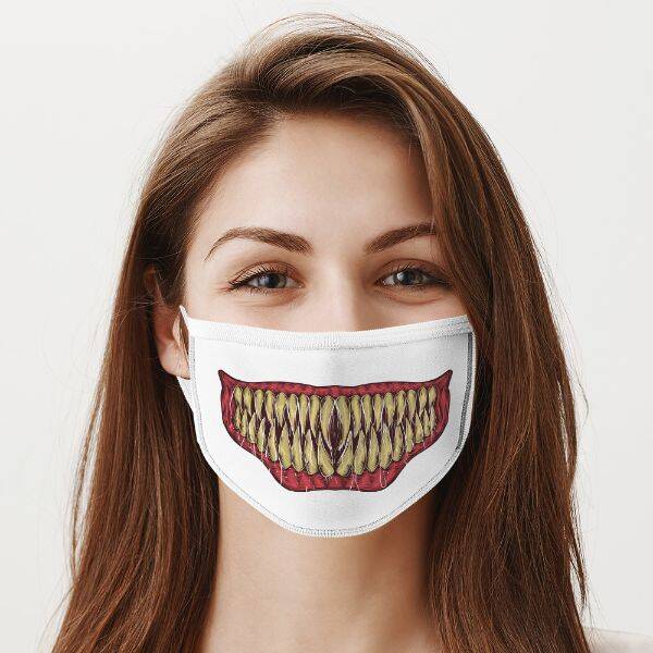 Yaratık Dişleri Tasarımlı Ağız Maskesi