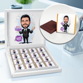  - Yaş Günü Parti Erkeği Karikatürlü Çikolata Kutusu