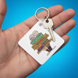  - Yaşlı Çiftler Tasarımlı Anahtarlık