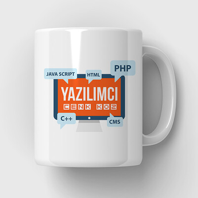 Yazılımcıya Hediye İsimli Kupa Bardak - Thumbnail