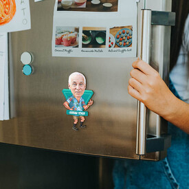 Yazlıkçı Dede Karikatürlü Buzdolabı Magneti - Thumbnail