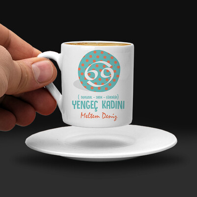 Yengec Burcu Kadınına Hediye Kahve Fincanı - Thumbnail
