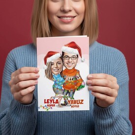  - Yeni Yıl Çiftleri Karikatürlü Tebrik Kartı