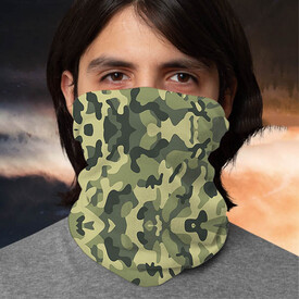 Yeşil Kamuflaj Motorcu Boyunluk Maske Bandana - Thumbnail