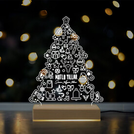 Yılbaşı Ağacı Mesajlı 3D Lamba - Thumbnail