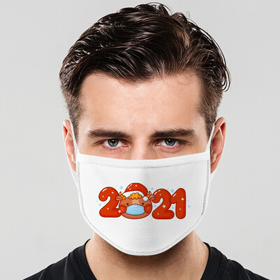 Yılbaşı Partisi 2021 Ağız Maskesi - Thumbnail