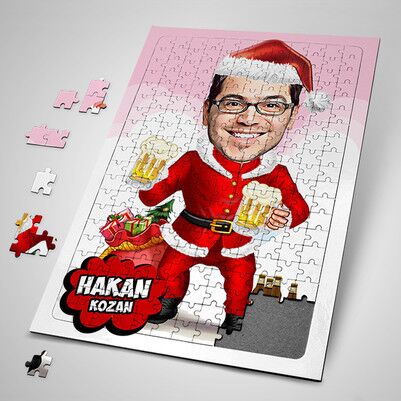  - Yılbaşı Partisi Erkeğe Özel Karikatürlü Puzzle