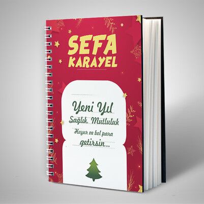 Yılbaşı Tasarımlı Mesajlı Defter - Thumbnail