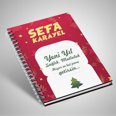 Yılbaşı Tasarımlı Mesajlı Defter - Thumbnail