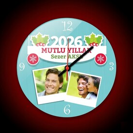  - Yılbaşına Özel Fotoğraf Baskılı Duvar Saati